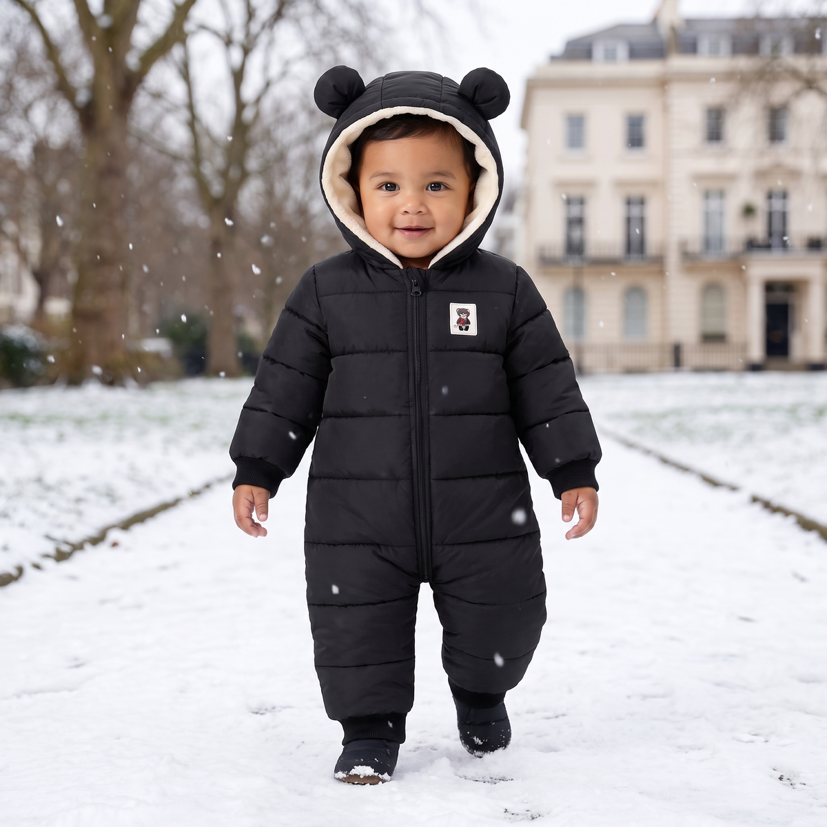 The Teddy Puffer Baby Snowsuit